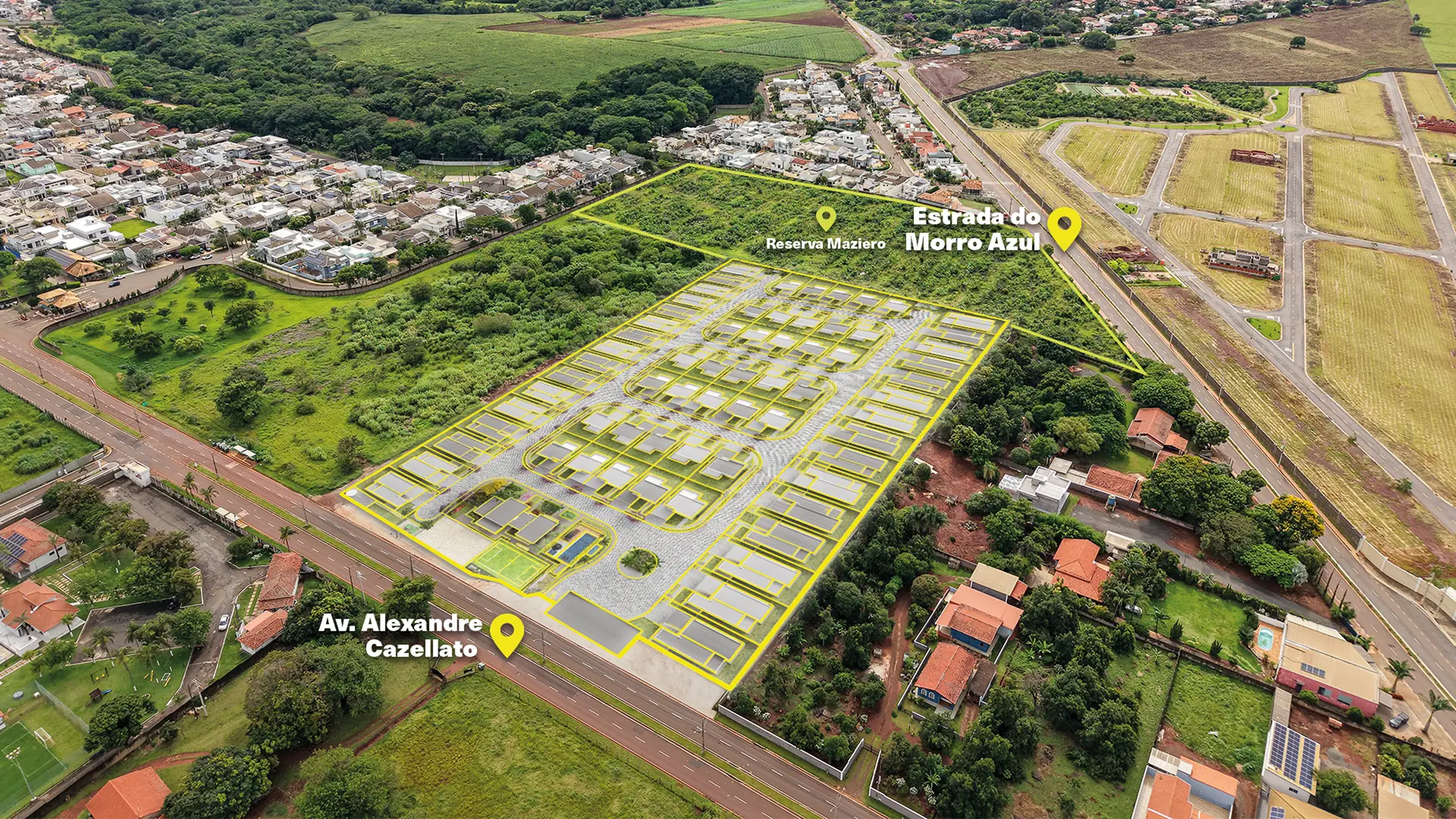 Vista aérea - Residencial Maziero Lançamento em Betel Paulínia